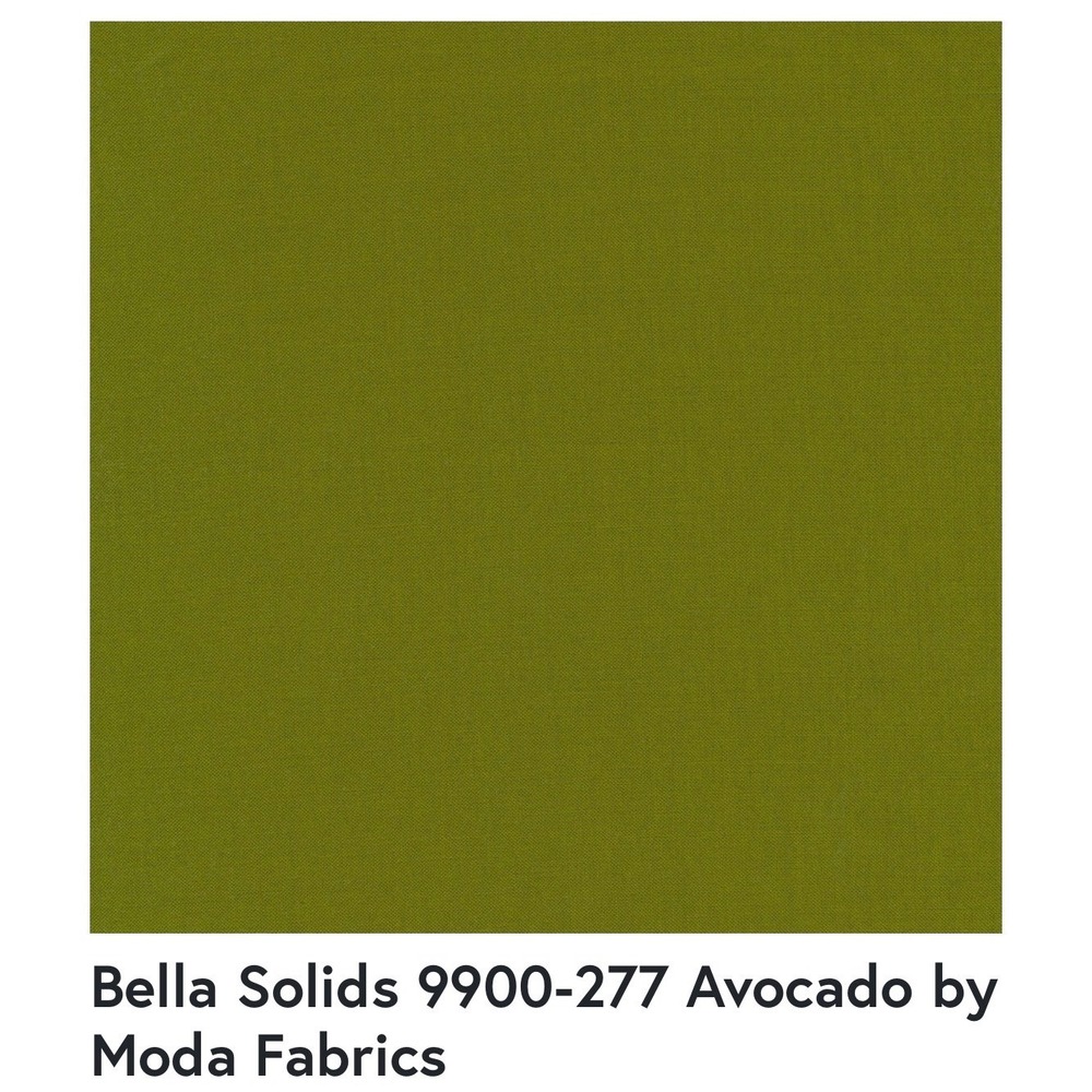 Moda Fabrics Bella Solids 9900-277 Avocado Green Cotton Fabric 7 Yards